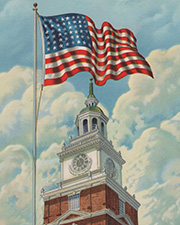 Vintage calendar art of US memorials, buildings, Washington DC